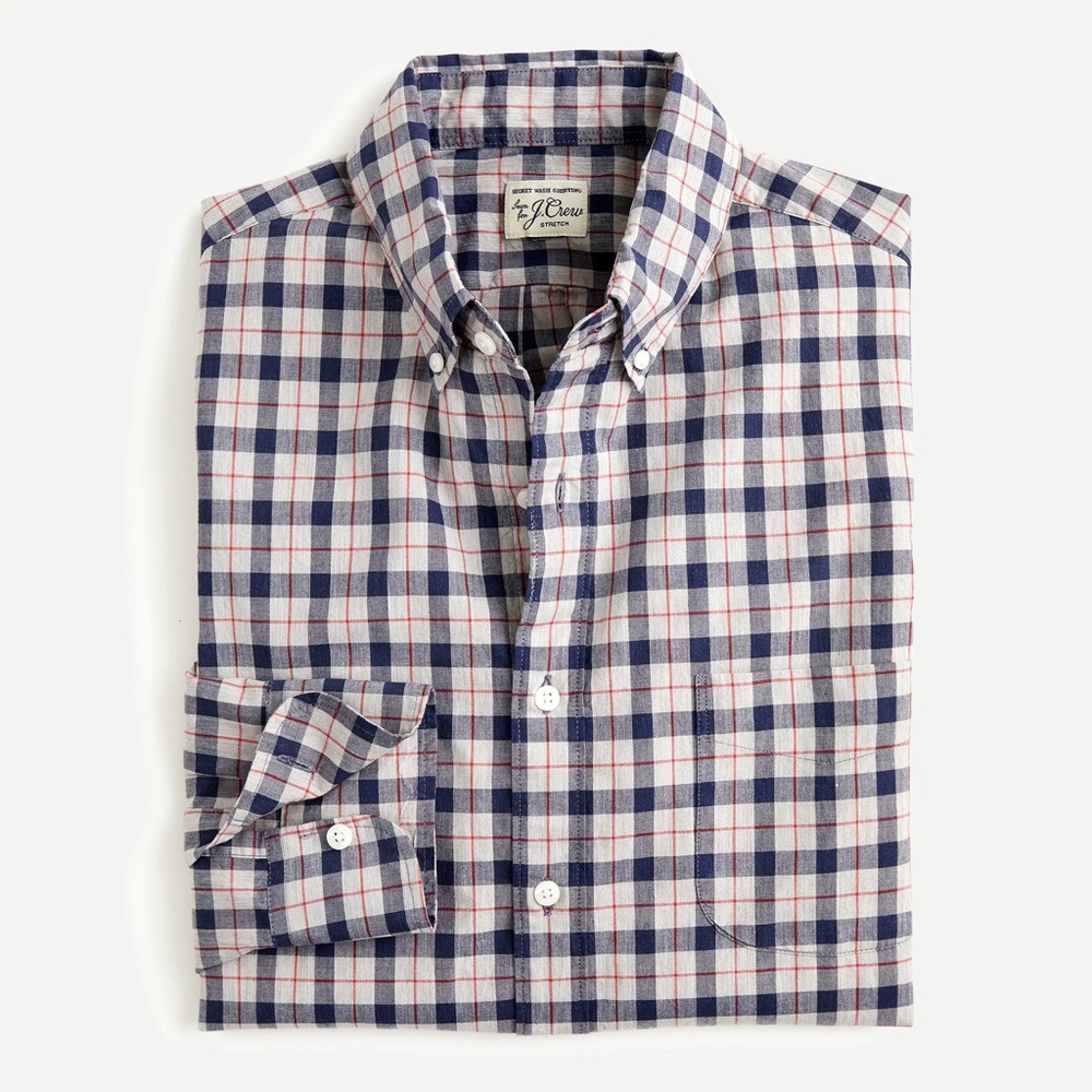 J. Crew Blue and Red Plaid Casual Button Down Shirt